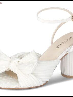 Women's Bow Knot Heeled Sandals Ankle Strap Chunky Heels